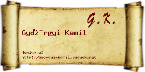 Györgyi Kamil névjegykártya