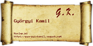 Györgyi Kamil névjegykártya